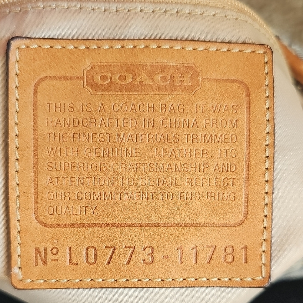 COACH 2007 BLEECKER DENIM C FLORAL DUFFLE VACHETTA LEATHER FLOWER BAG 11781 Rare - Picture 14 of 15